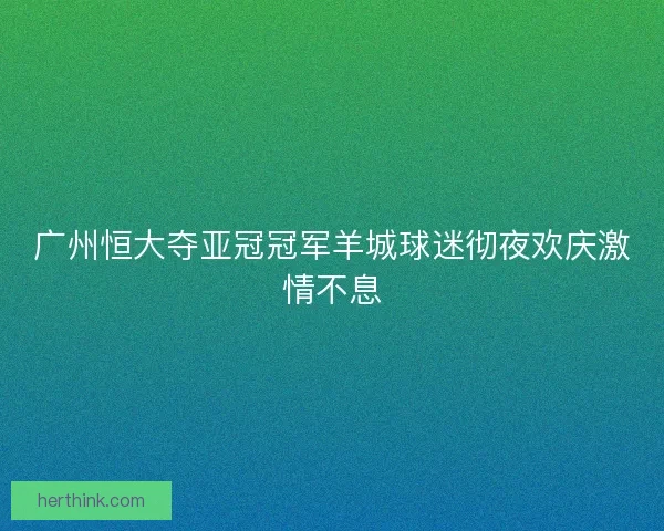 广州恒大夺亚冠冠军羊城球迷彻夜欢庆激情不息